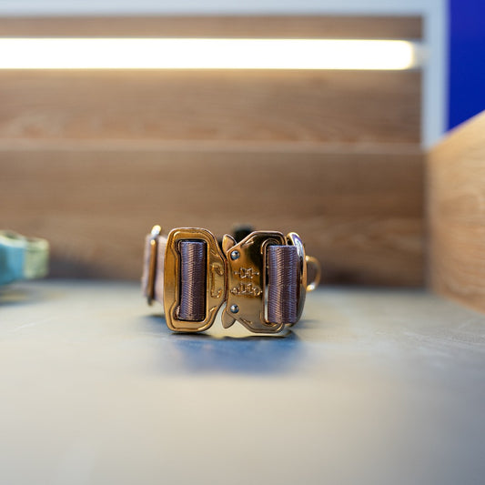 Collar Táctico Deluxe ancho con asa - Lila