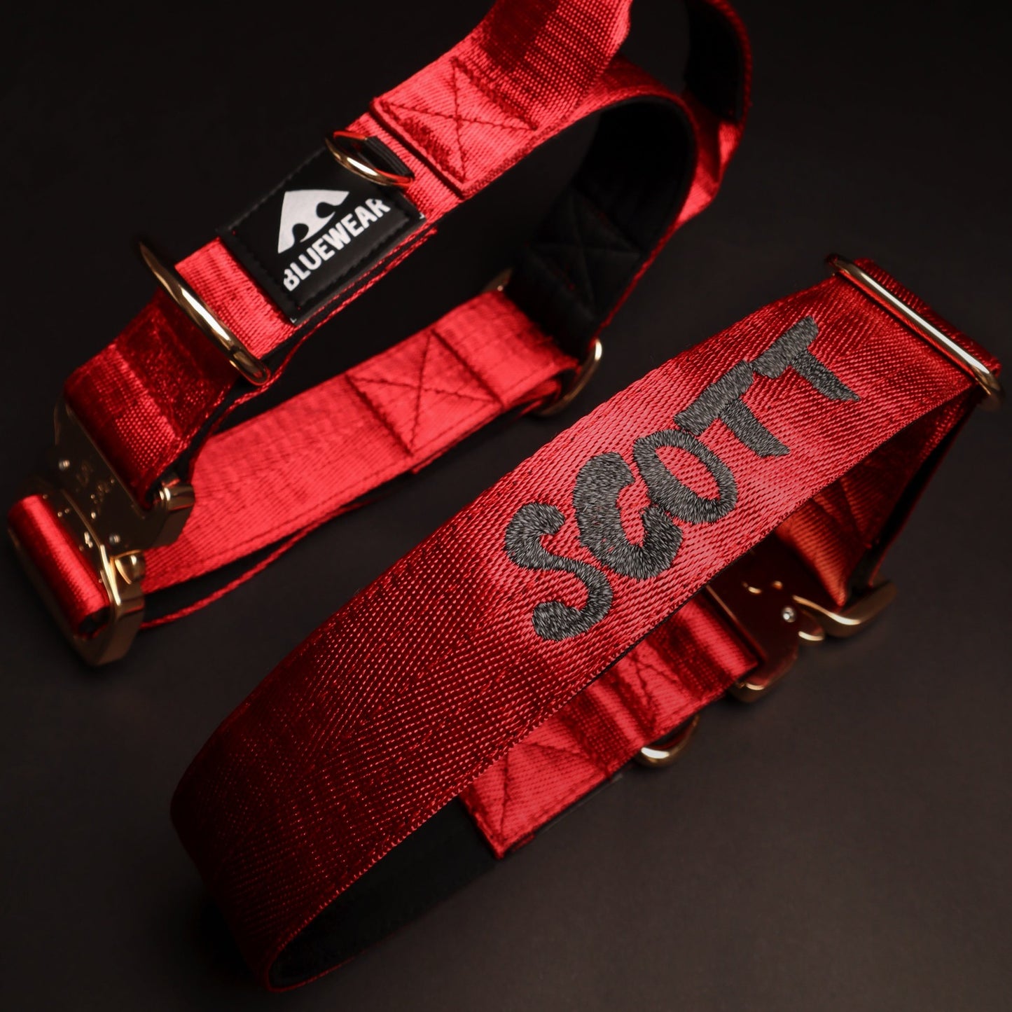 Collar Deluxe ancho - Rojo Vino