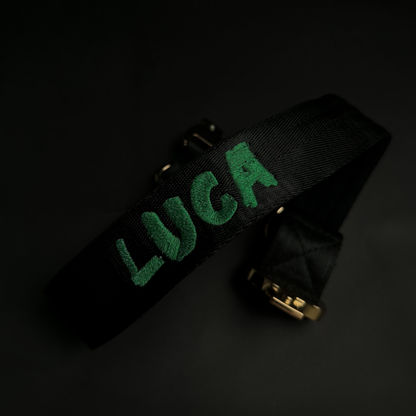 Collar Táctico Deluxe ancho con asa - Negro