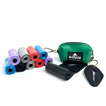 Portabolsas Verde - 2 en 1 - Dispensador de poopbags + poop clip