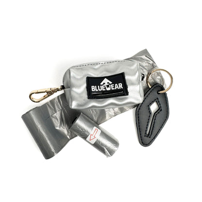 Portabolsas Plateado - 2 en 1 - Dispensador de poopbags + poop clip