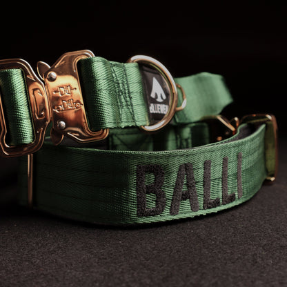 Collar Táctico Deluxe ancho con asa - Esmeralda