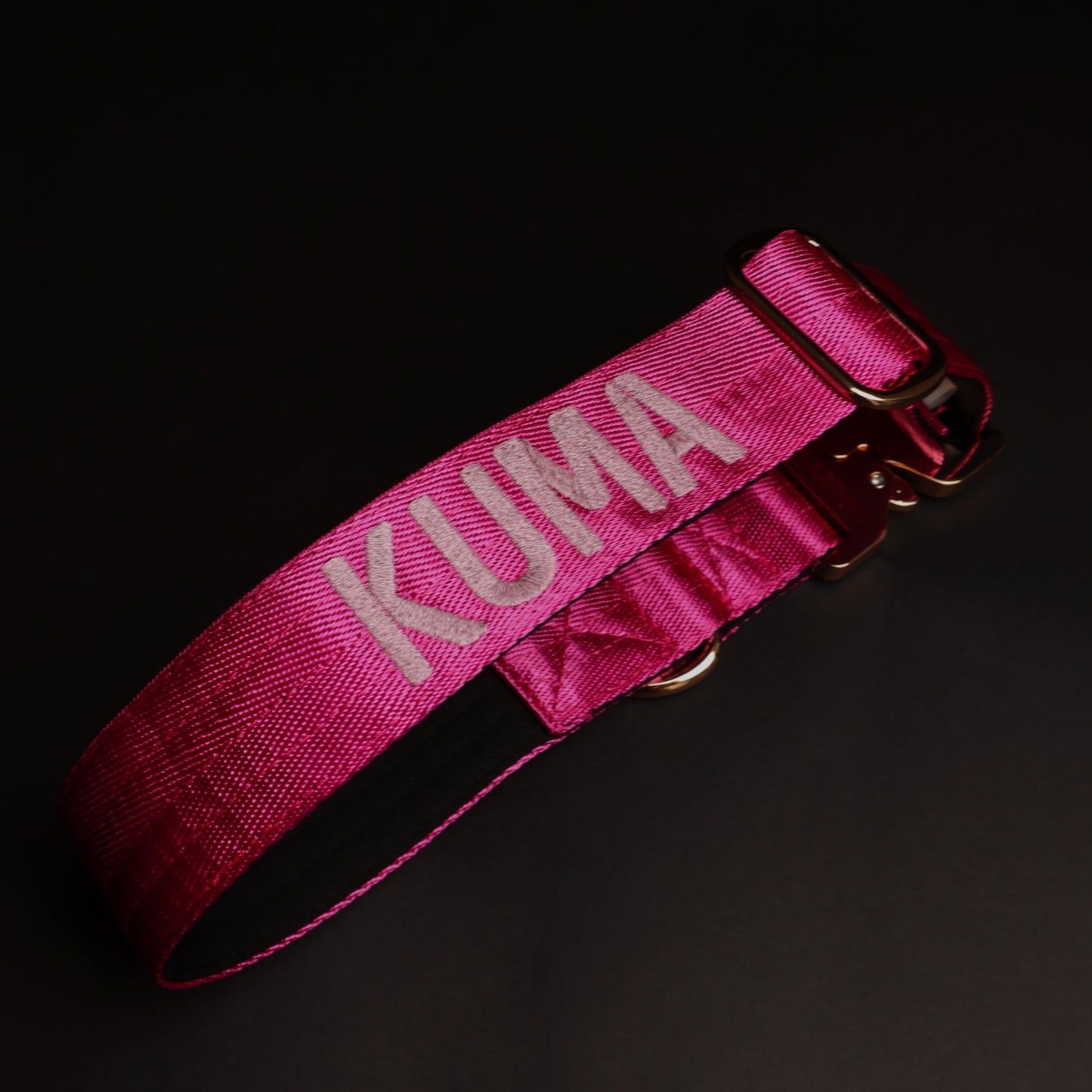 Collar Táctico Deluxe ancho con asa - Fucsia