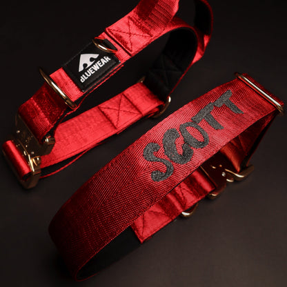 Collar Deluxe ancho - Rojo Vino