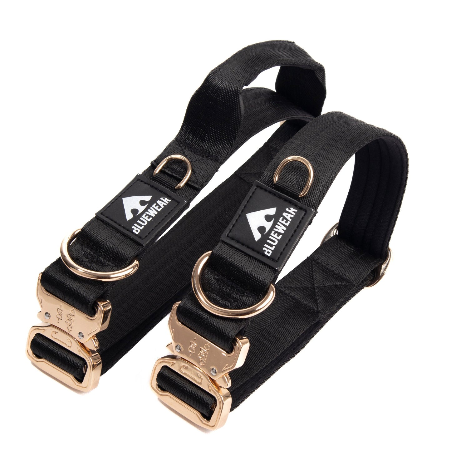 Collar Táctico Deluxe ancho con asa - Negro