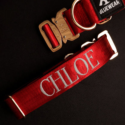 Collar Deluxe ancho - Rojo Vino