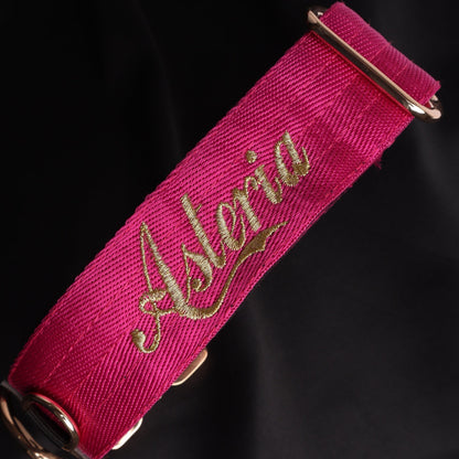 Collar Táctico Deluxe ancho con asa - Fucsia