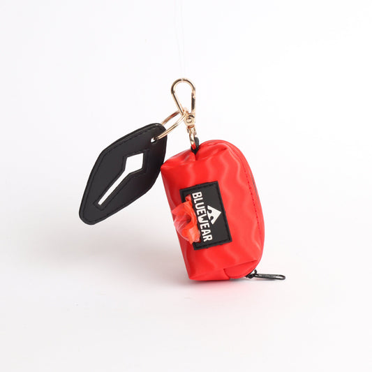 Portabolsas Rojo - 2 en 1 - Dispensador de poopbags + poop clip