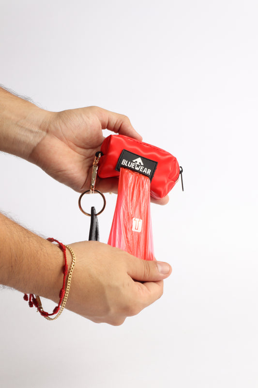 Portabolsas Rojo - 2 en 1 - Dispensador de poopbags + poop clip