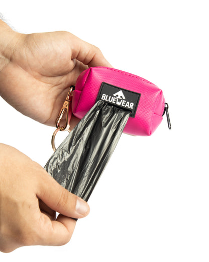 Portabolsas Fucsia - 2 en 1 - Dispensador de poopbags + poop clip