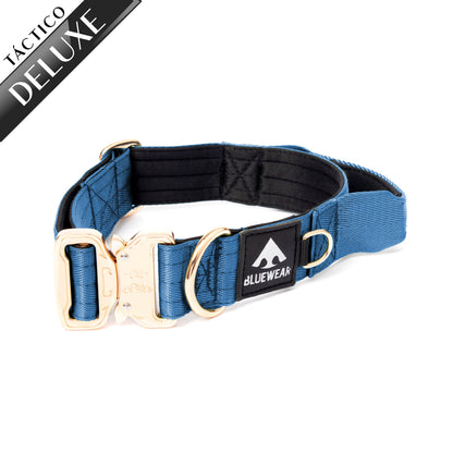 Collar Táctico Deluxe ancho con asa - Azul acero