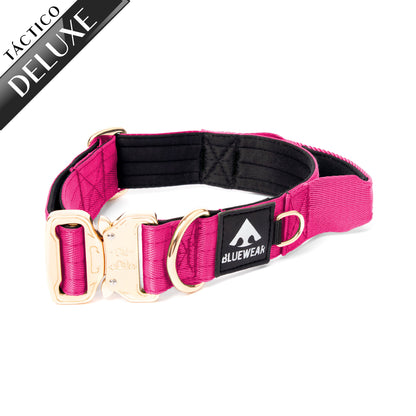 Collar Táctico Deluxe ancho con asa - Fucsia
