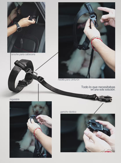 Cinturón de Seguridad para Perros 2 en 1 – Resistente y Ajustable
